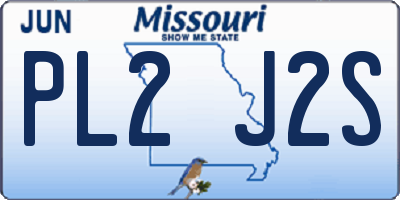 MO license plate PL2J2S