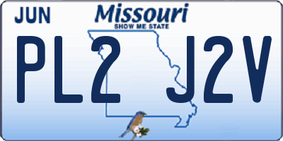 MO license plate PL2J2V