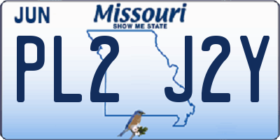 MO license plate PL2J2Y