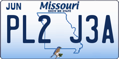 MO license plate PL2J3A