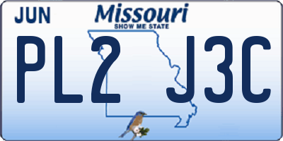 MO license plate PL2J3C