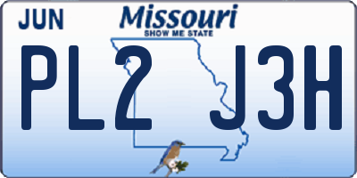 MO license plate PL2J3H