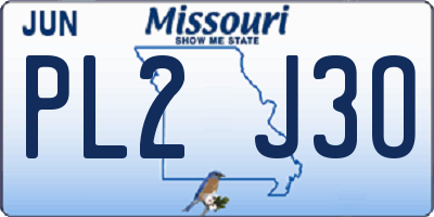 MO license plate PL2J3O