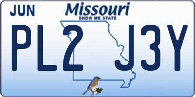 MO license plate PL2J3Y