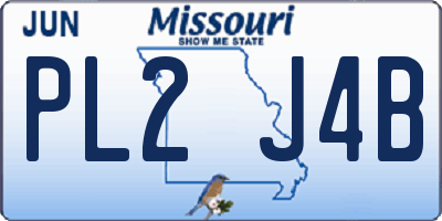 MO license plate PL2J4B