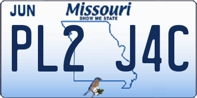 MO license plate PL2J4C