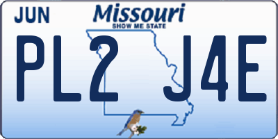 MO license plate PL2J4E