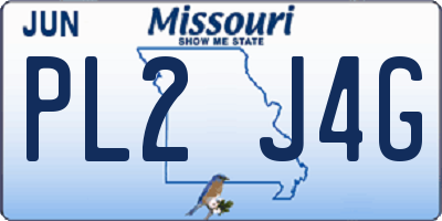 MO license plate PL2J4G