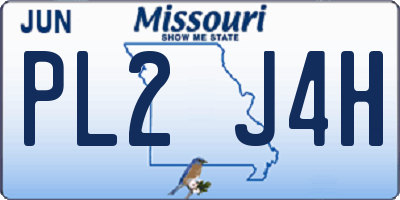 MO license plate PL2J4H