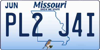 MO license plate PL2J4I