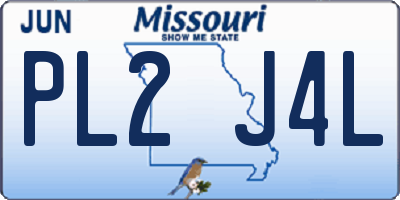 MO license plate PL2J4L