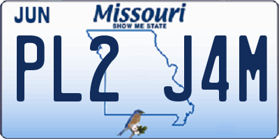 MO license plate PL2J4M
