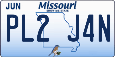 MO license plate PL2J4N