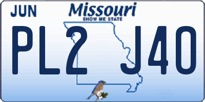 MO license plate PL2J4O