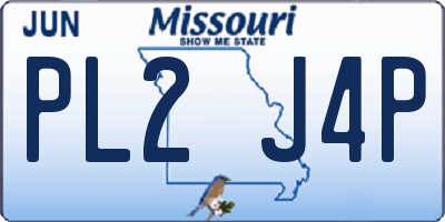 MO license plate PL2J4P