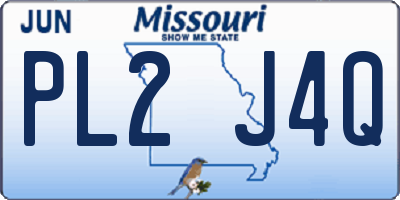 MO license plate PL2J4Q