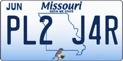 MO license plate PL2J4R