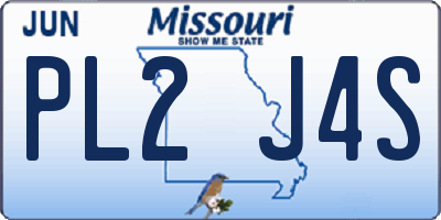 MO license plate PL2J4S