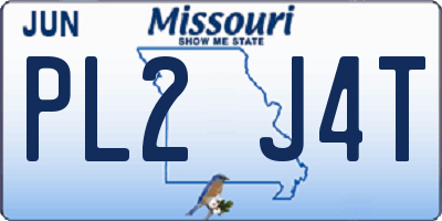 MO license plate PL2J4T