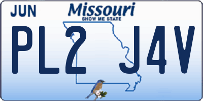 MO license plate PL2J4V