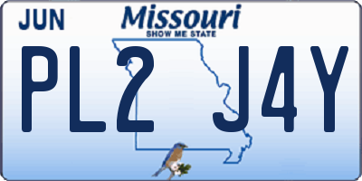 MO license plate PL2J4Y