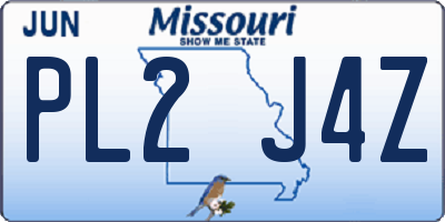 MO license plate PL2J4Z