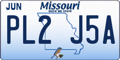 MO license plate PL2J5A