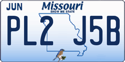 MO license plate PL2J5B