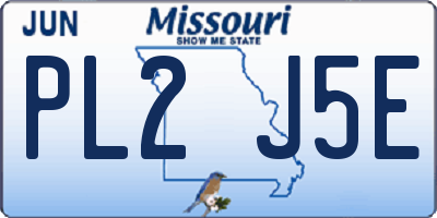 MO license plate PL2J5E
