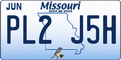 MO license plate PL2J5H