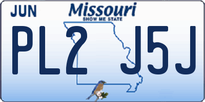 MO license plate PL2J5J