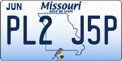 MO license plate PL2J5P