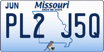 MO license plate PL2J5Q