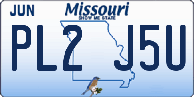 MO license plate PL2J5U