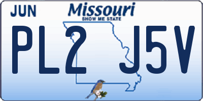 MO license plate PL2J5V