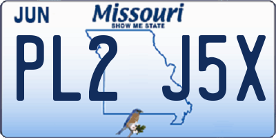 MO license plate PL2J5X