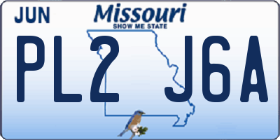 MO license plate PL2J6A