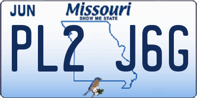 MO license plate PL2J6G
