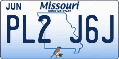 MO license plate PL2J6J