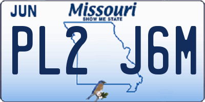 MO license plate PL2J6M