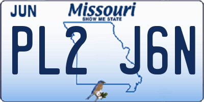 MO license plate PL2J6N