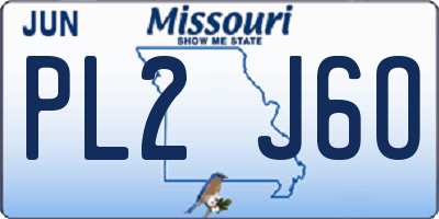 MO license plate PL2J6O