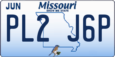 MO license plate PL2J6P