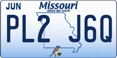 MO license plate PL2J6Q