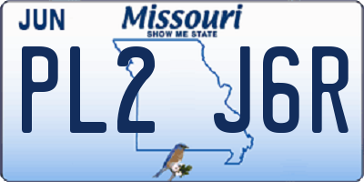 MO license plate PL2J6R