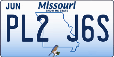 MO license plate PL2J6S