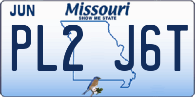 MO license plate PL2J6T