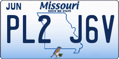 MO license plate PL2J6V