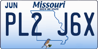 MO license plate PL2J6X