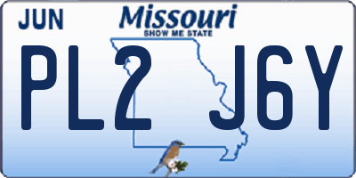 MO license plate PL2J6Y